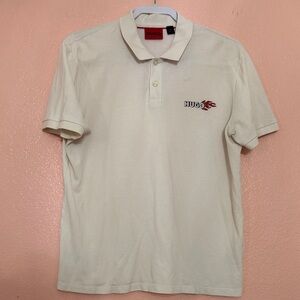 HUGO Off-White Polo Shirt with Logo